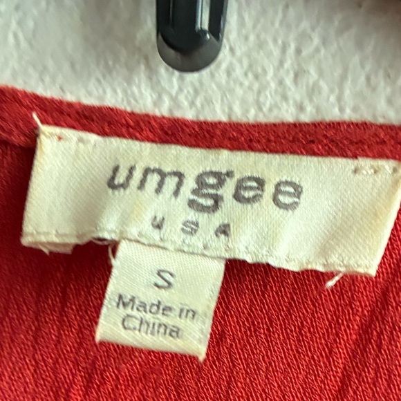 Umgee Embroidered Red/Orange  Women's Mini Dress S - Picture 9 of 10
